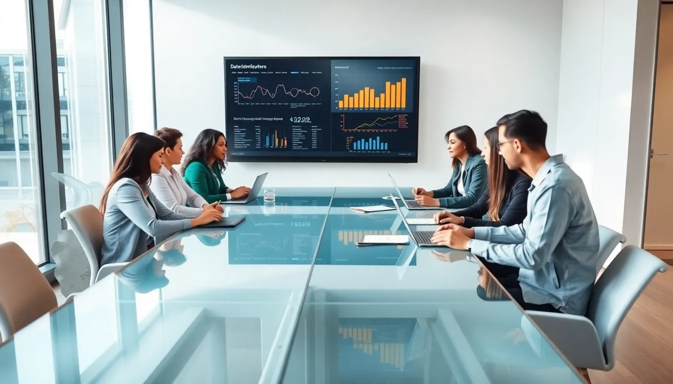 diverse professionals collaborating in a modern office setting.
